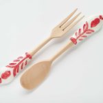 Coppia Posate in Legno e Ceramica Vietrese